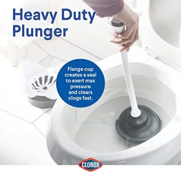 Clorox Toilet Plunger with Caddy - Stylish and Effective Solution