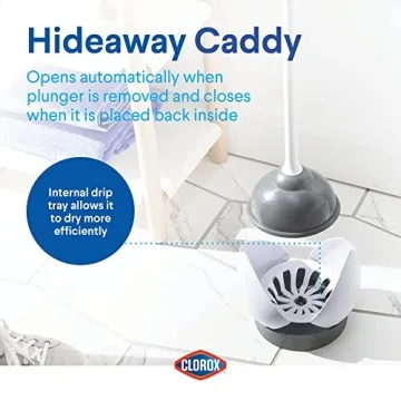 Clorox Toilet Plunger with Caddy - Stylish and Effective Solution