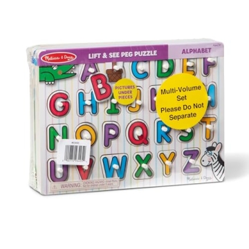 Melissa & Doug Wooden Peg Puzzle Set for Kids 2-5