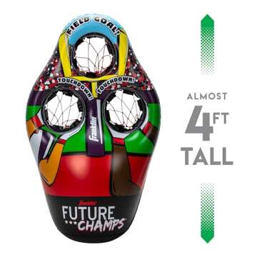 Franklin Sports Kids Football Target Toss Game - Inflatable Football Throwing Target Toy with Soft Mini Footballs - Fun Kids Football Toy Toss Game - Inflatable Indoor + Outdoor Sports Game 45 In.