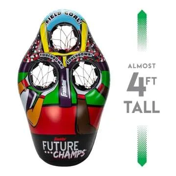 Franklin Sports Kids Football Target Toss Game - Inflatable Football Throwing Target Toy with Soft Mini Footballs - Fun Kids Football Toy Toss Game - Inflatable Indoor + Outdoor Sports Game 45 In.