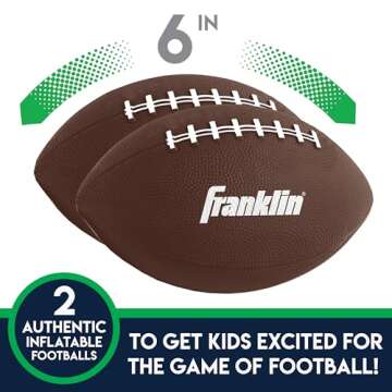 Franklin Sports Kids Football Target Toss Game - Inflatable Football Throwing Target Toy with Soft Mini Footballs - Fun Kids Football Toy Toss Game - Inflatable Indoor + Outdoor Sports Game 45 In.