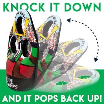 Franklin Sports Kids Football Target Toss Game - Inflatable Football Throwing Target Toy with Soft Mini Footballs - Fun Kids Football Toy Toss Game - Inflatable Indoor + Outdoor Sports Game 45 In.