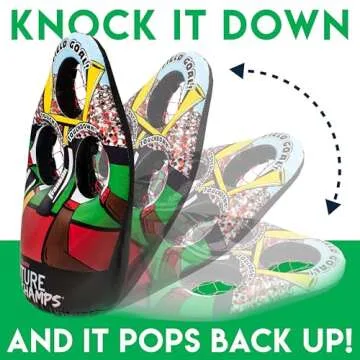 Franklin Sports Kids Football Target Toss Game - Inflatable Football Throwing Target Toy with Soft Mini Footballs - Fun Kids Football Toy Toss Game - Inflatable Indoor + Outdoor Sports Game 45 In.