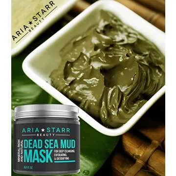 Aria Starr Dead Sea Mud Mask For Face, Acne, Oily Skin & Blackheads - Facial Pore Minimizer, Reducer & Pores Cleanser Treatment - Natural For Younger Looking Skin