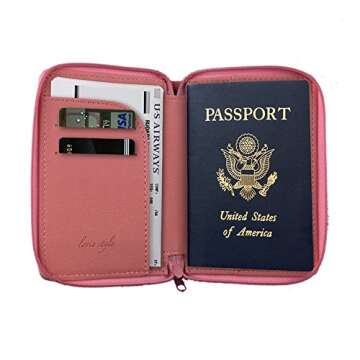 Passport Holder with Unique Zipper Closure - Multiple Colors & Travel Quotes - RFID Blocking Securit...