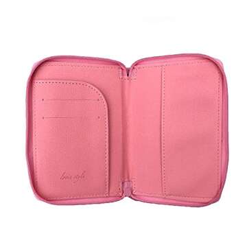 Passport Holder with Unique Zipper Closure - Multiple Colors & Travel Quotes - RFID Blocking Security Travel Wallet - Holder Protector Case for Passports, Cards, Cash and Travel Documents (Blush)