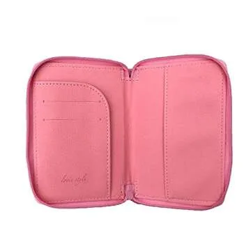 Passport Holder with Unique Zipper Closure - Multiple Colors & Travel Quotes - RFID Blocking Security Travel Wallet - Holder Protector Case for Passports, Cards, Cash and Travel Documents (Blush)