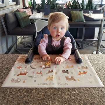 Stylish Disposable Placemats for Babies - 40 Easy to Use Sticky Toddler Placemats Keep Your Dining or Restaurant Table Clean - Entertaining Mats are a Must Have Essential for Eating Out or Travelling