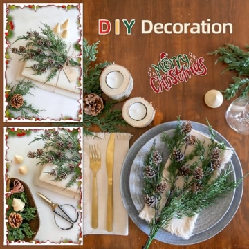 Faux Cedar Stems 12 PCS Norfolk Pine for Christmas Decor