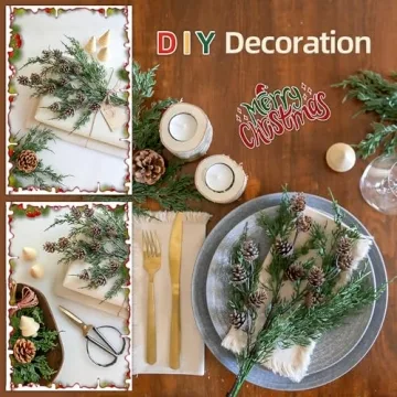 Faux Cedar Stems 12 PCS Norfolk Pine for Christmas Decor