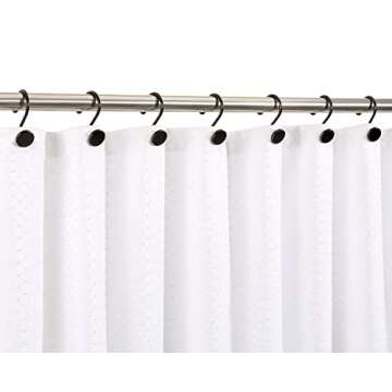 CHICTIE Black Shower Curtain Hooks, Rustproof Shower Curtain Rings for Bathroom, Metal Shower Hooks for Shower Curtain Rod, Modern Decorative Shower Curtain Hangers Set of 12, Round Heavy Duty Design