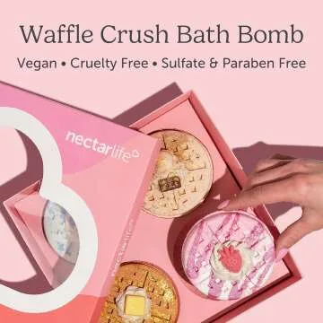 Waffle Bath Bomb Gift Set - Handmade Spa Fizz Bombs