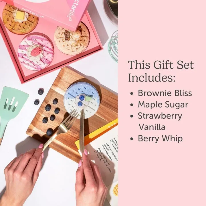 Waffle Bath Bomb Gift Set - Handmade Spa Fizz Bombs