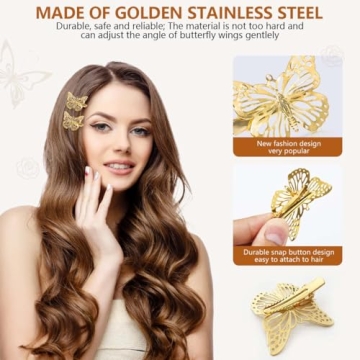 OBTANIM 12 Pcs Stylish Butterfly Hair Clips for All Ages