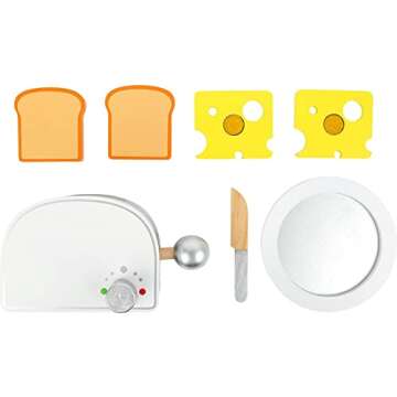 Small Foot Wooden Toys Breakfast Set Including Toaster, Toast and Much More a Complete playset for P...