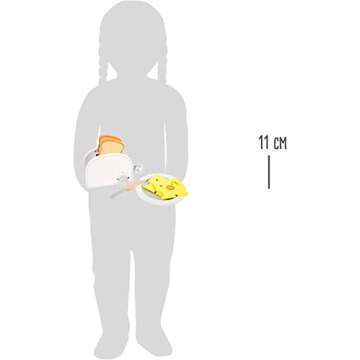 Small Foot Wooden Toys Breakfast Set Including Toaster, Toast and Much More a Complete playset for Play Kitchens Designed for Children Ages 3+, Multi (10594)