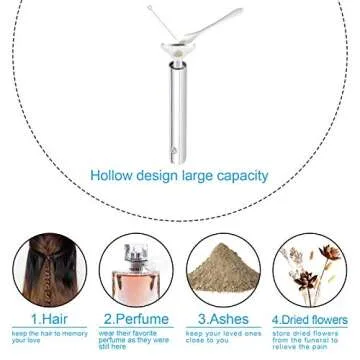 Slender Crystal Cylinder Cremation Urn Necklace in Stainless Steel, Minimalist Memorial Remembrance Gift, Secret Message Vial, Stash Locket Necklace, Gift for Loss Necklace (Black)