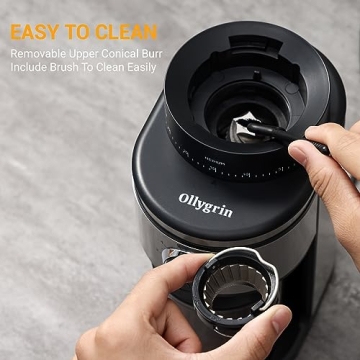 Ollygrin Electric Burr Coffee Grinder 30 Settings Stainless Steel