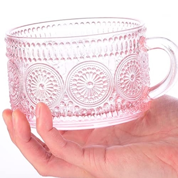 Vintage Glass Coffee Mugs Set of 4 - Elegant and Versatile