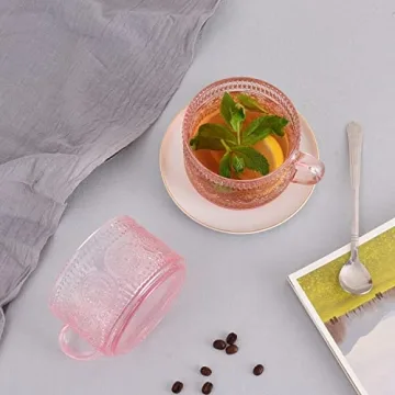 Vintage Glass Coffee Mugs Set of 4 - Elegant and Versatile