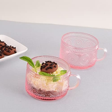 Vintage Glass Coffee Mugs Set of 4 - Elegant and Versatile