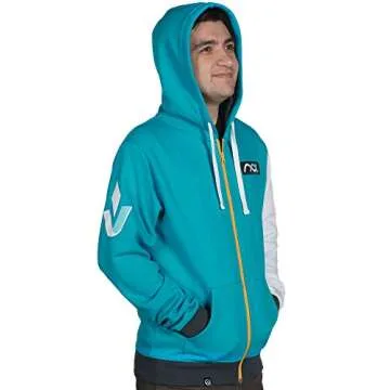 JINX Overwatch Symmetra Reversible Zip-Up Hoodie for Gamers