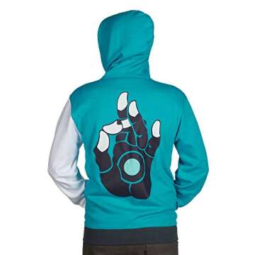 JINX Overwatch Symmetra Reversible Zip-Up Hoodie for Gamers