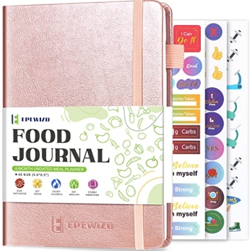 EPEWIZD Food Journal – Daily Meal Planner & Wellness Tracker for Healthy Living, A5 Size