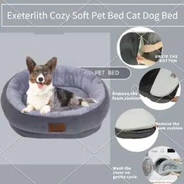 Exeterlith Dog Beds for Small Pets - Cozy & Washable