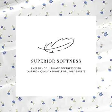 Linen Market Double-Brushed Patterned Microfiber Twin Sheet Set 3 Piece – Oeko-TEX Certified Ultra Soft & Wrinkle-Free - 16" Deep Pocket Sheets - Easy Care Twin Size - Soft Floral Light Blue