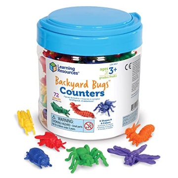 Learning Resources Backyard Bugs Counters - 72 Pieces, Ages 3+ Counting and Sorting Toys for Toddler...