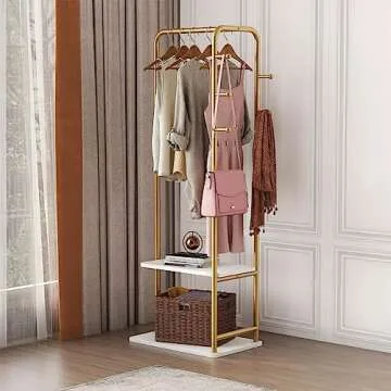 LBSLMJB Gold Metal Clothing Rack – Heavy Duty Garment Racks for Stylish Storage