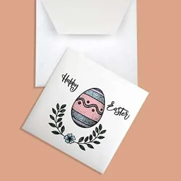 6 Easter Printed Eggs Clear Stamps for Card Making Decorative Happy Easter Words Transparent Silicone Stamps for DIY Scrapbooking Supplies Embossing Paper Card Album Decoration Craft