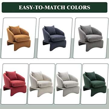 LETESA Barrel Accent Chair, Comfy Round Accent Sofa Chair for Living Room, Teddy Fabric Barrel Club Chair, Leisure Arm Chair for Living Room, Hotel, Bedroom, Office, Lounge (Emerald)