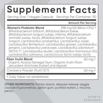 Sports Research Women’s Probiotic 65 Billion CFU & Prebiotics