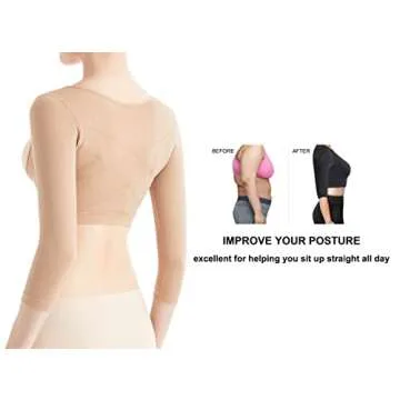 KSKshape Arm Shaper for Women Arm Compression Sleeves Post Surgical Slimming Sleeves Posture Corrector Tops Shapewear