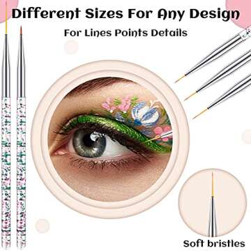 Maitys 6 Pcs Eyeliner Brushes Fine Point Thin Eye Makeup Gel Eyeliner Brush Water Activated Graphic ...