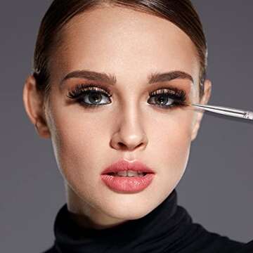 Maitys 6 Pcs Eyeliner Brushes Fine Point Thin Eye Makeup Gel Eyeliner Brush Water Activated Graphic Cosmetic Liner Wands for Eyes Makeup Tools(Bright Style)