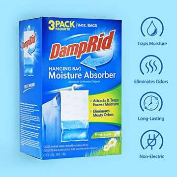DampRid Hanging Bag Moisture Absorber, 3-Pack, 16 oz.