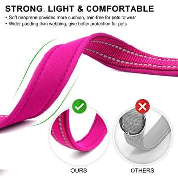 azuza Reflective Dog Collar for Small Dogs in Hot Pink