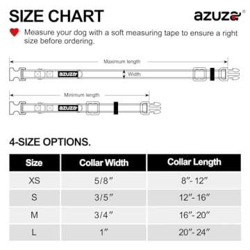 azuza Reflective Dog Collar for Small Dogs in Hot Pink