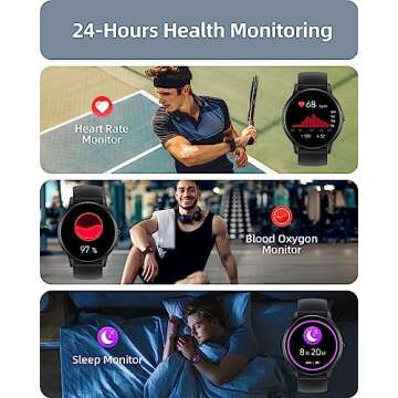 Parsonver Smart Watch for Men Women(Answer/Make Calls), HD Screen Fitness Tracker IP68 Waterproof 100+ Sport Modes, Heart Rate Sleep Monitor, Pedometer, Smartwatch for Android Phones/iPhone Compatible