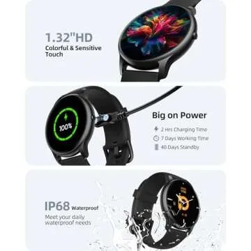 Parsonver Smart Watch for Men Women(Answer/Make Calls), HD Screen Fitness Tracker IP68 Waterproof 100+ Sport Modes, Heart Rate Sleep Monitor, Pedometer, Smartwatch for Android Phones/iPhone Compatible
