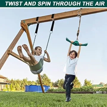YAMIPROBI 360° Twist-Spin Swing Set for Kids Outdoor Fun