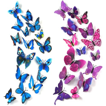 HAKDAY 3D Butterfly Wall Decor, 48 PCS 3D Butterfly Wall Stickers for Crafts Butterflies Party Decor...