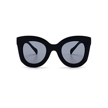 Freckles Mark Thick Fashion Butterfly Sunglasses for Women Trendy Round Cat Eye Sun Glasses (Matte B...