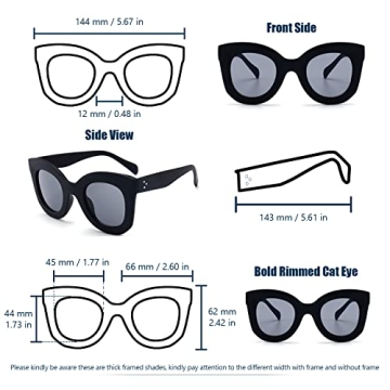 Freckles Mark Trendy Butterfly Sunglasses for Women