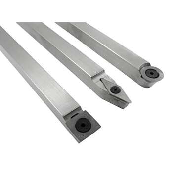 Easy Wood Tools 3 Piece Combination Set of Full Size Replaceable Carbide Insert Lathe Turning Tools with Rougher, Finisher and Detailer with Maple Hardwood Handles Models 1200, 4200 and 7500