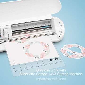 Nicapa StandardGrip Cutting Mat for Silhouette Portrait(8x12 inch 3 Mats) Standard Adhesive Sticky Quilting Cut Mats Replacement Accessories for Silhouette Portrait